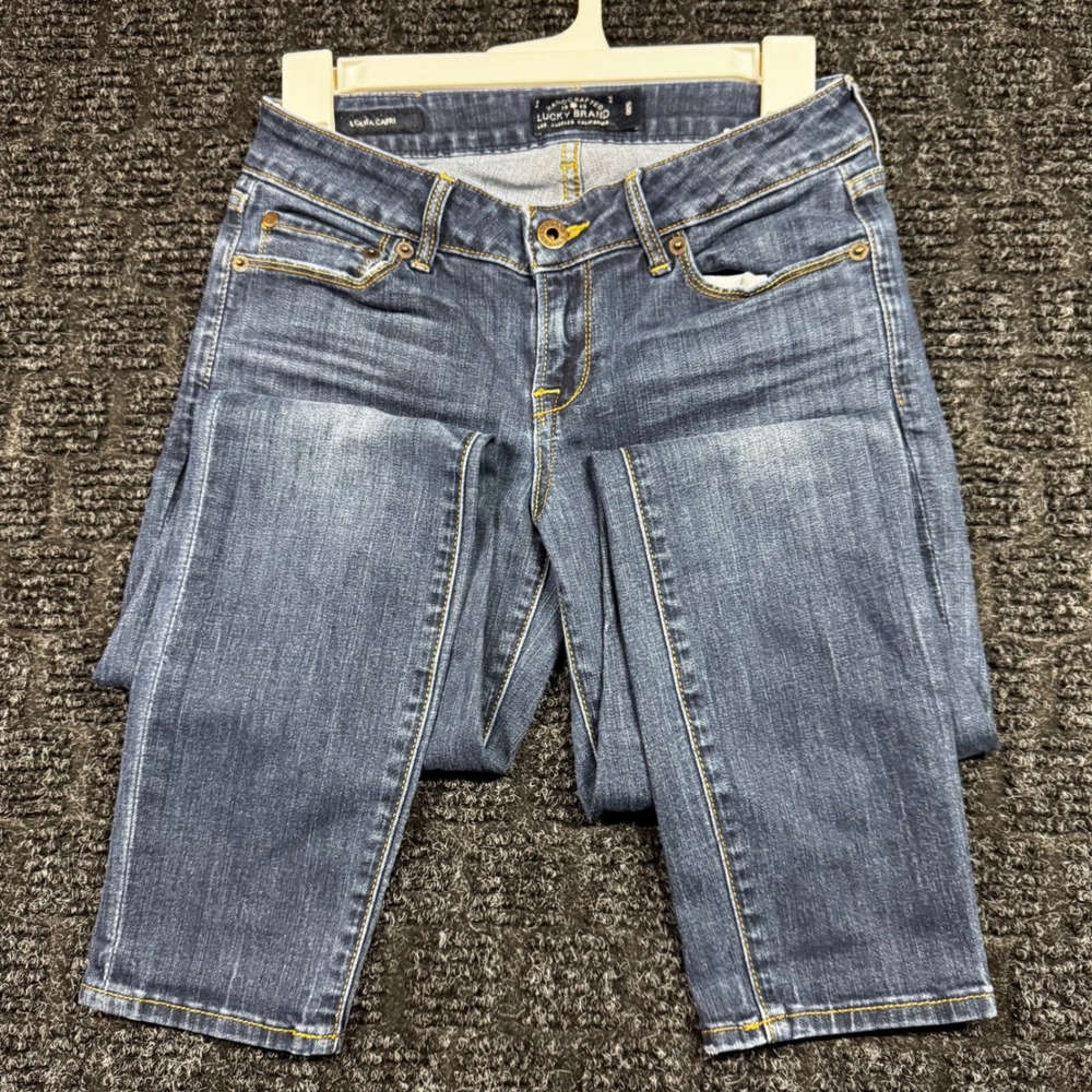 Lucky Brand Lolita Capri Jeans Womens 0/25 Dark Wash Denim Mid Rise Cropped